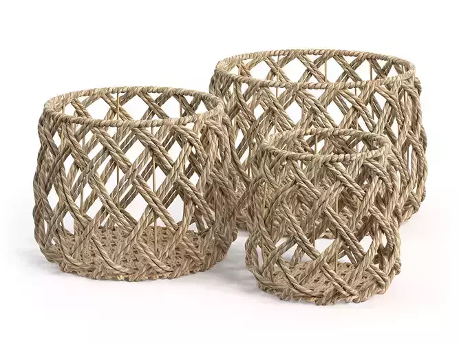 Gillis Collection of Natural Fiber Baskets RendezVousDeco