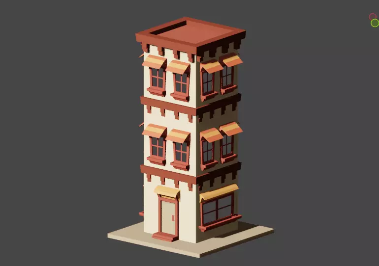 Building Model Low Poly 3D model_0