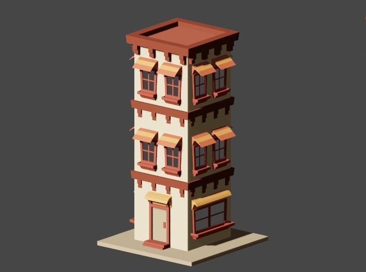 Building Model Low Poly 3D model_1