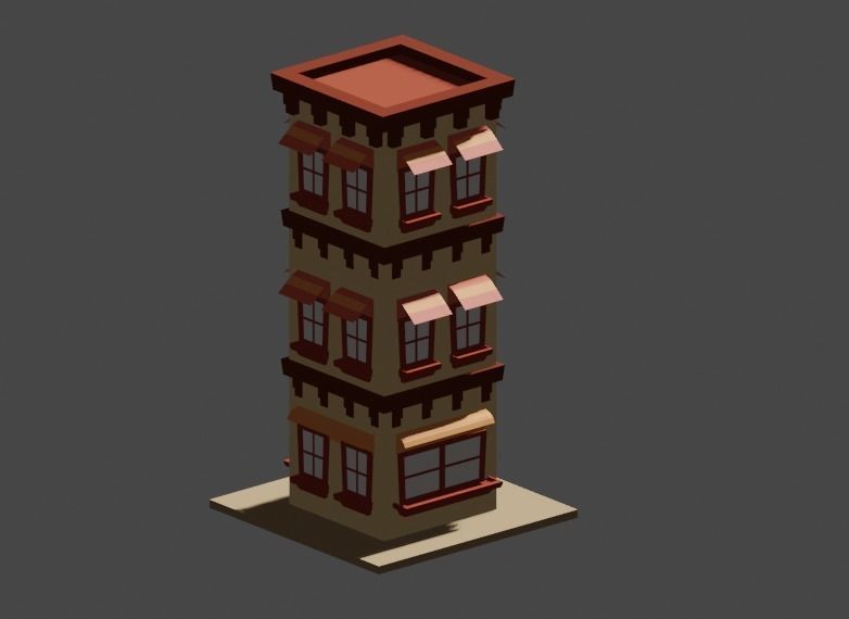 Building Model Low Poly 3D model_10