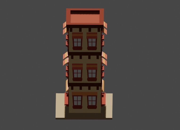 Building Model Low Poly 3D model_9