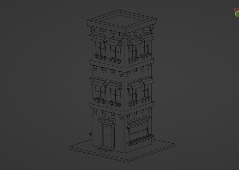 Building Model Low Poly 3D model_2