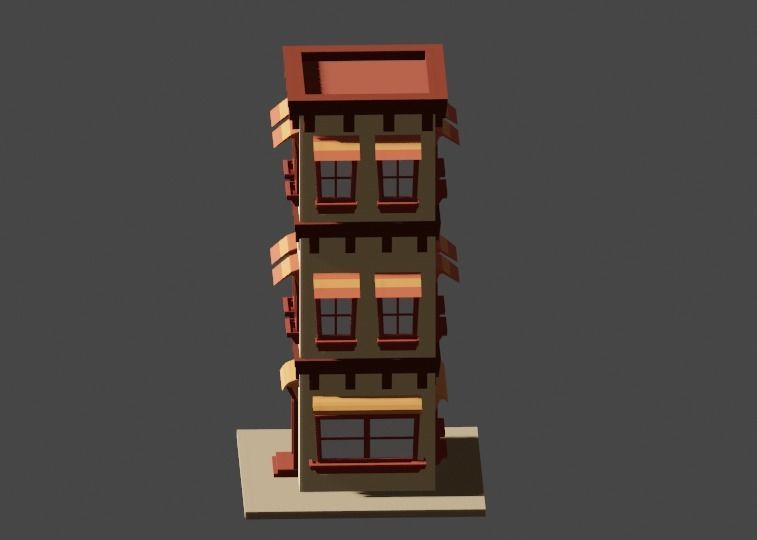 Building Model Low Poly 3D model_7