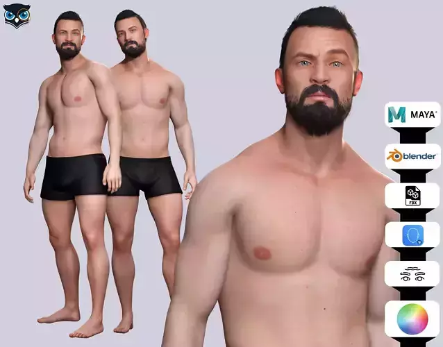 Realistic Athletic body man 