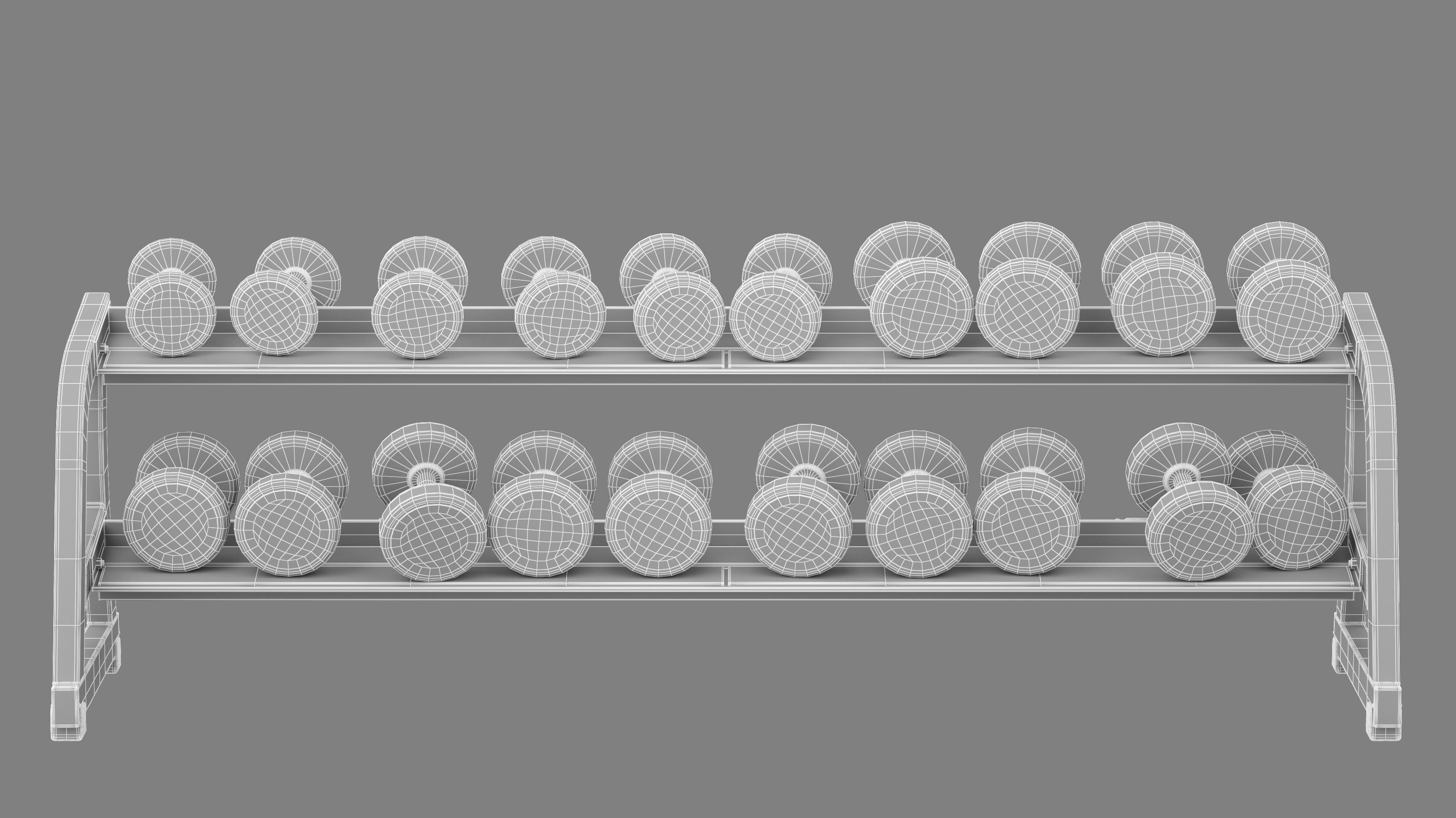 Technogym Dumbbells Rack Pure 3D model_4