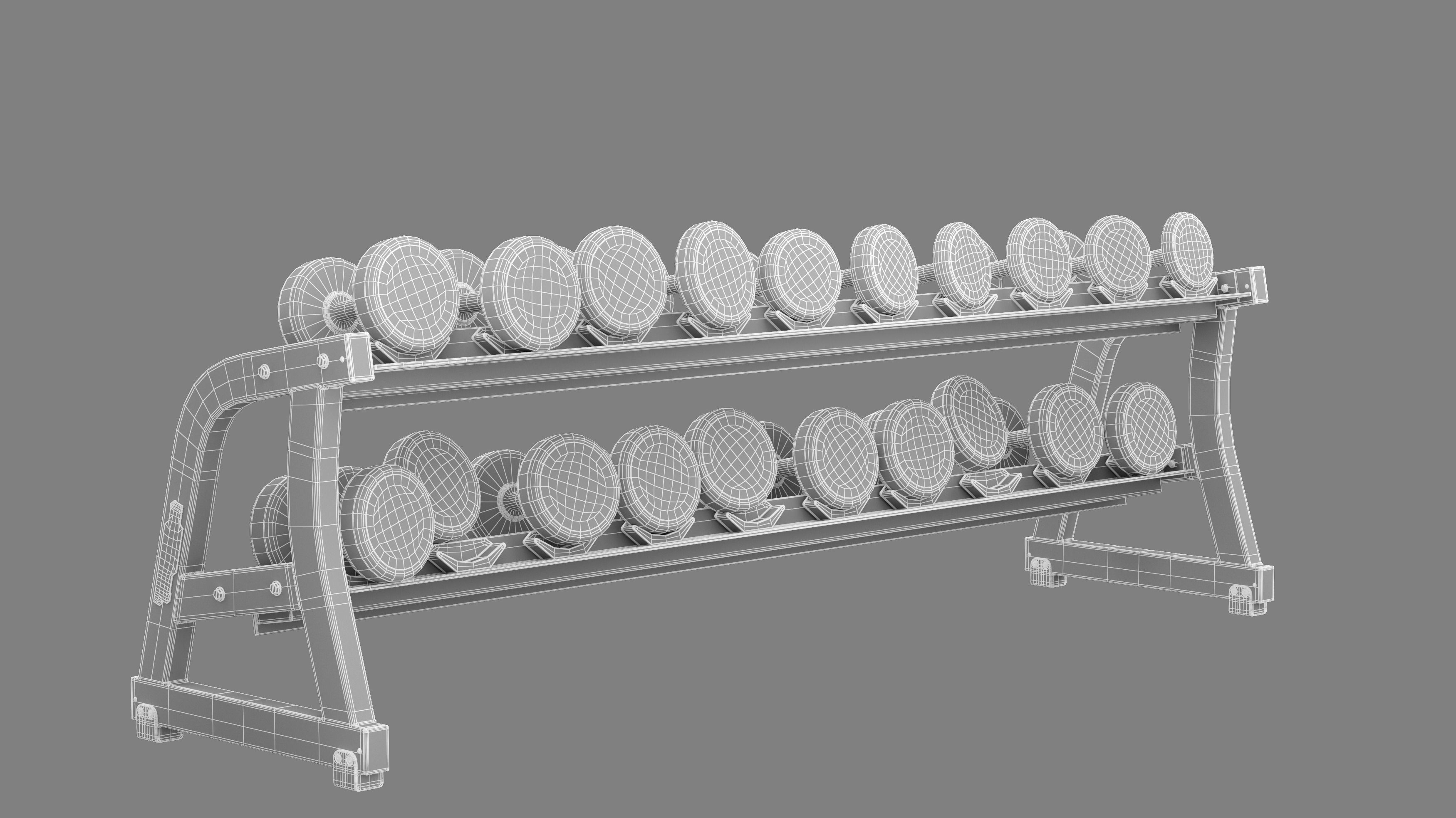 Technogym Dumbbells Rack Pure 3D model_7