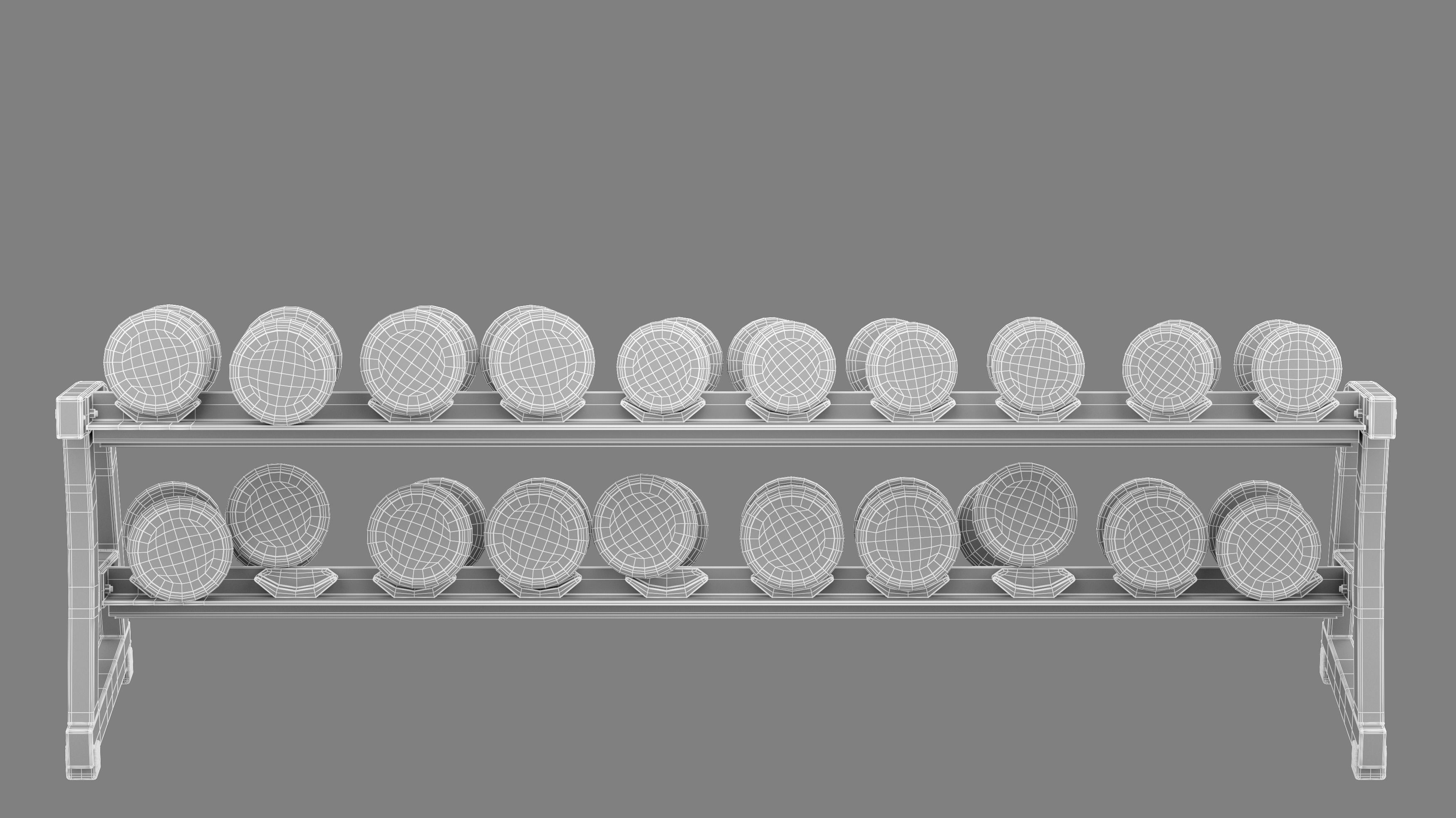 Technogym Dumbbells Rack Pure 3D model_6