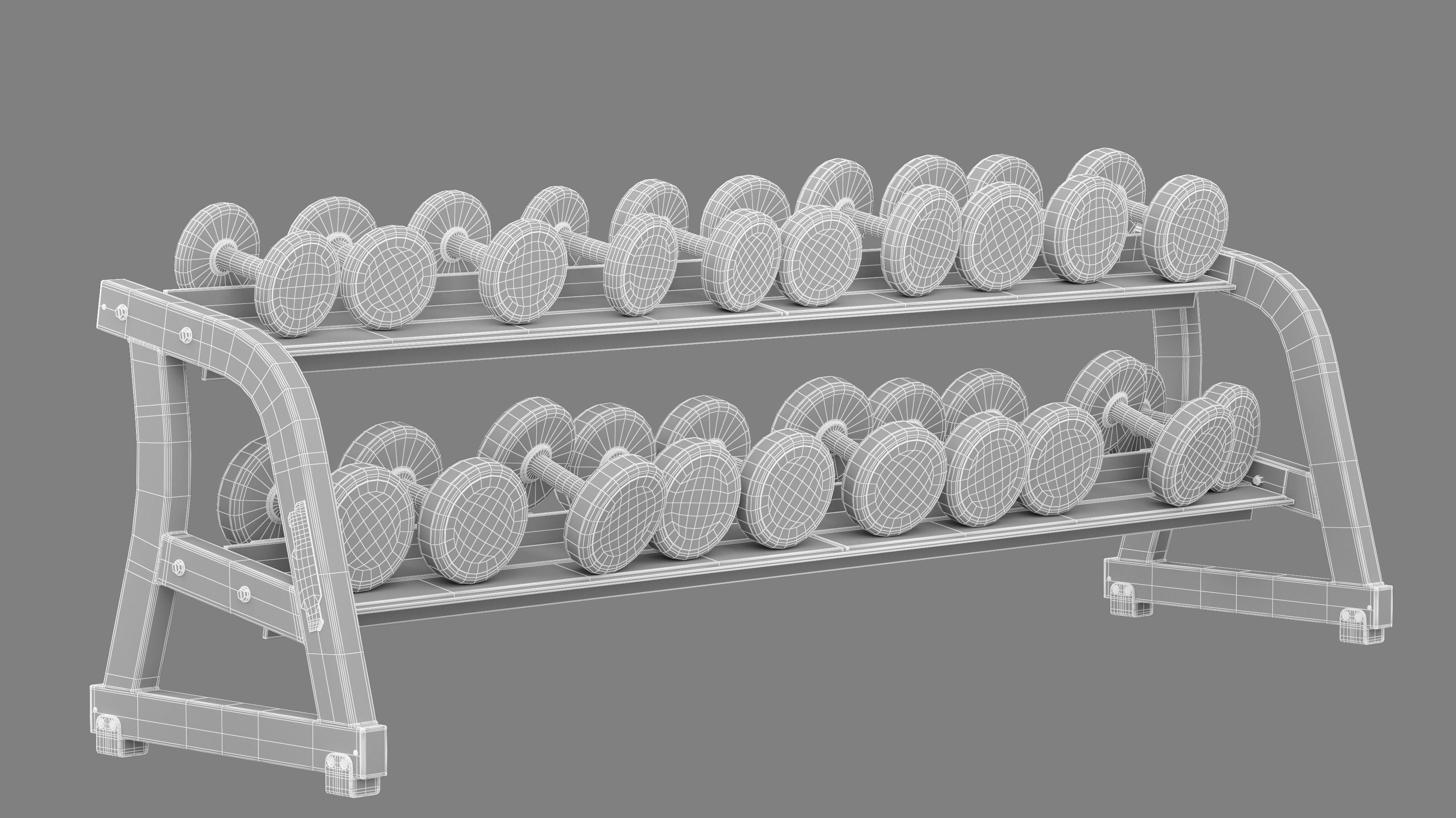 Technogym Dumbbells Rack Pure 3D model_5