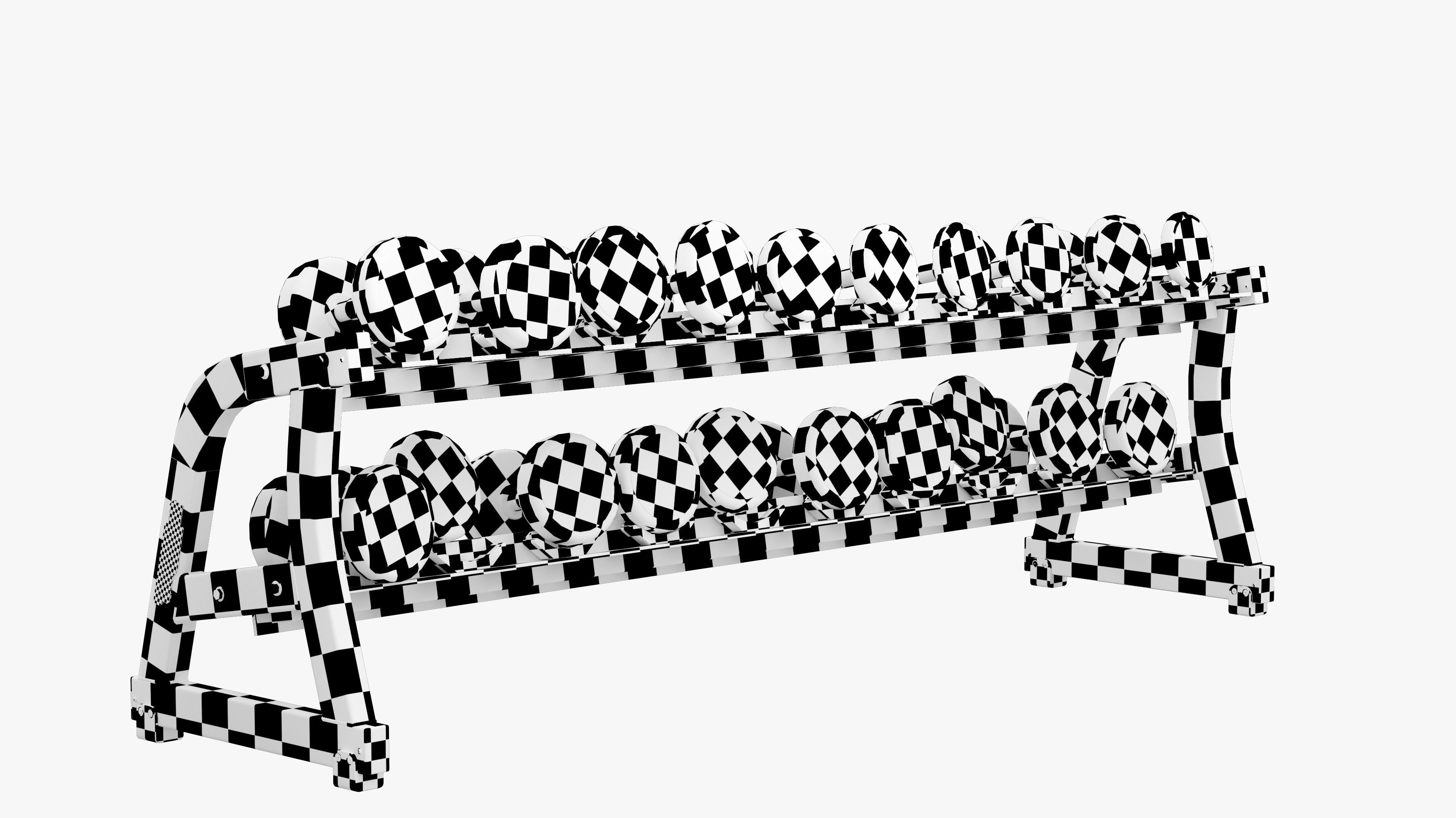 Technogym Dumbbells Rack Pure 3D model_9