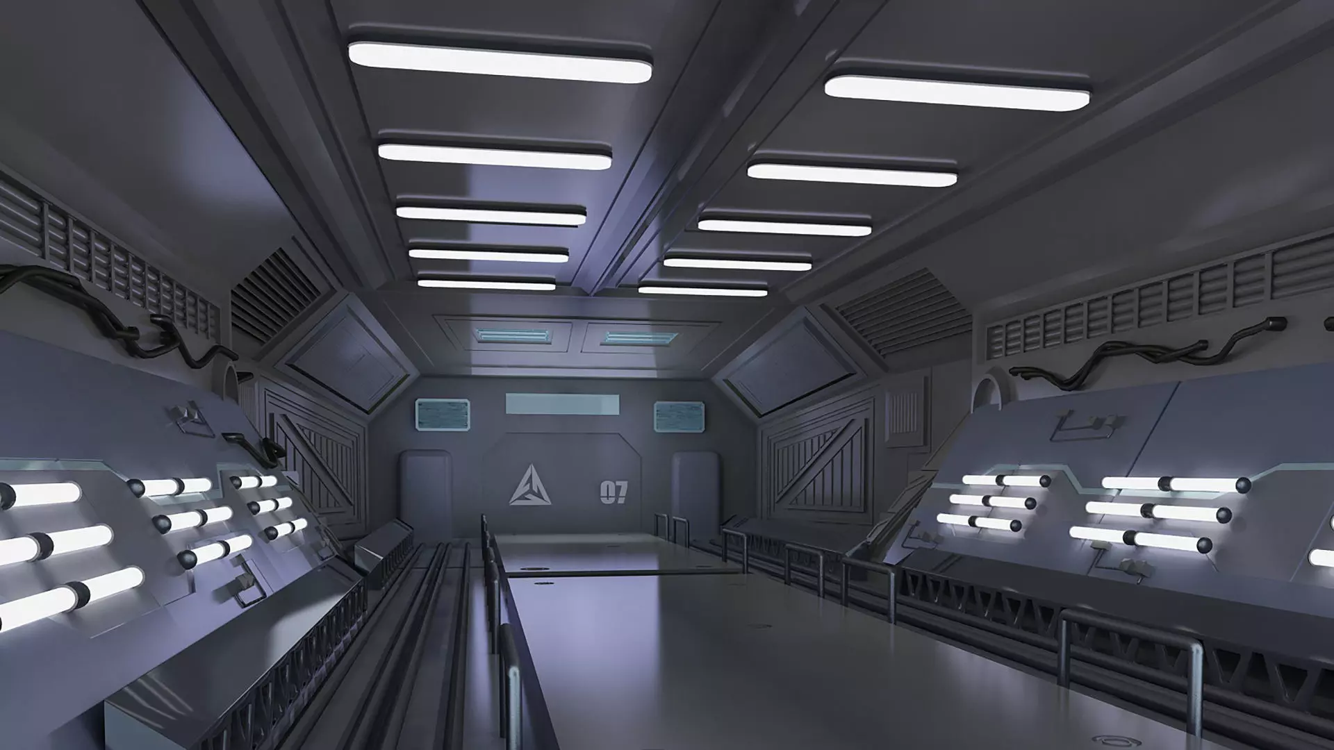 space stations passages sci fi scenarios labs spaceship 3D model