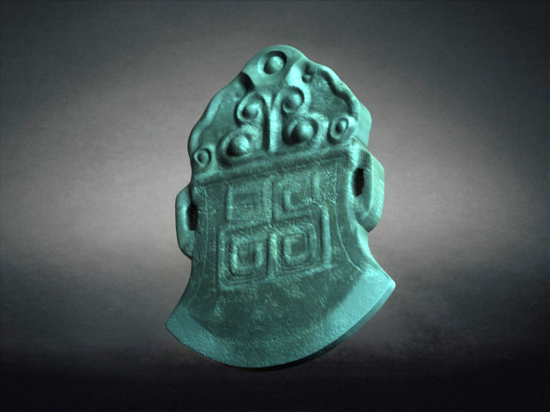 Stone axe Ancient Jade cultural relics artifacts 3D model_2