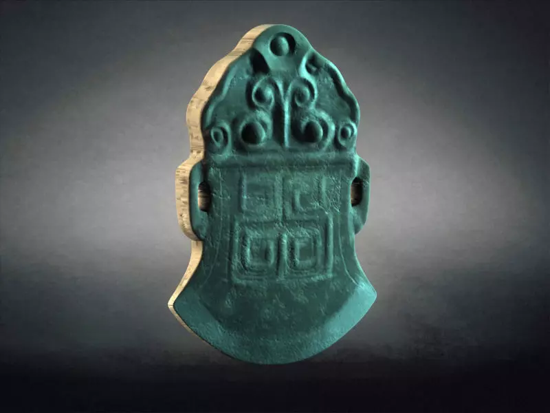 Stone axe Ancient Jade cultural relics artifacts 3D model_0