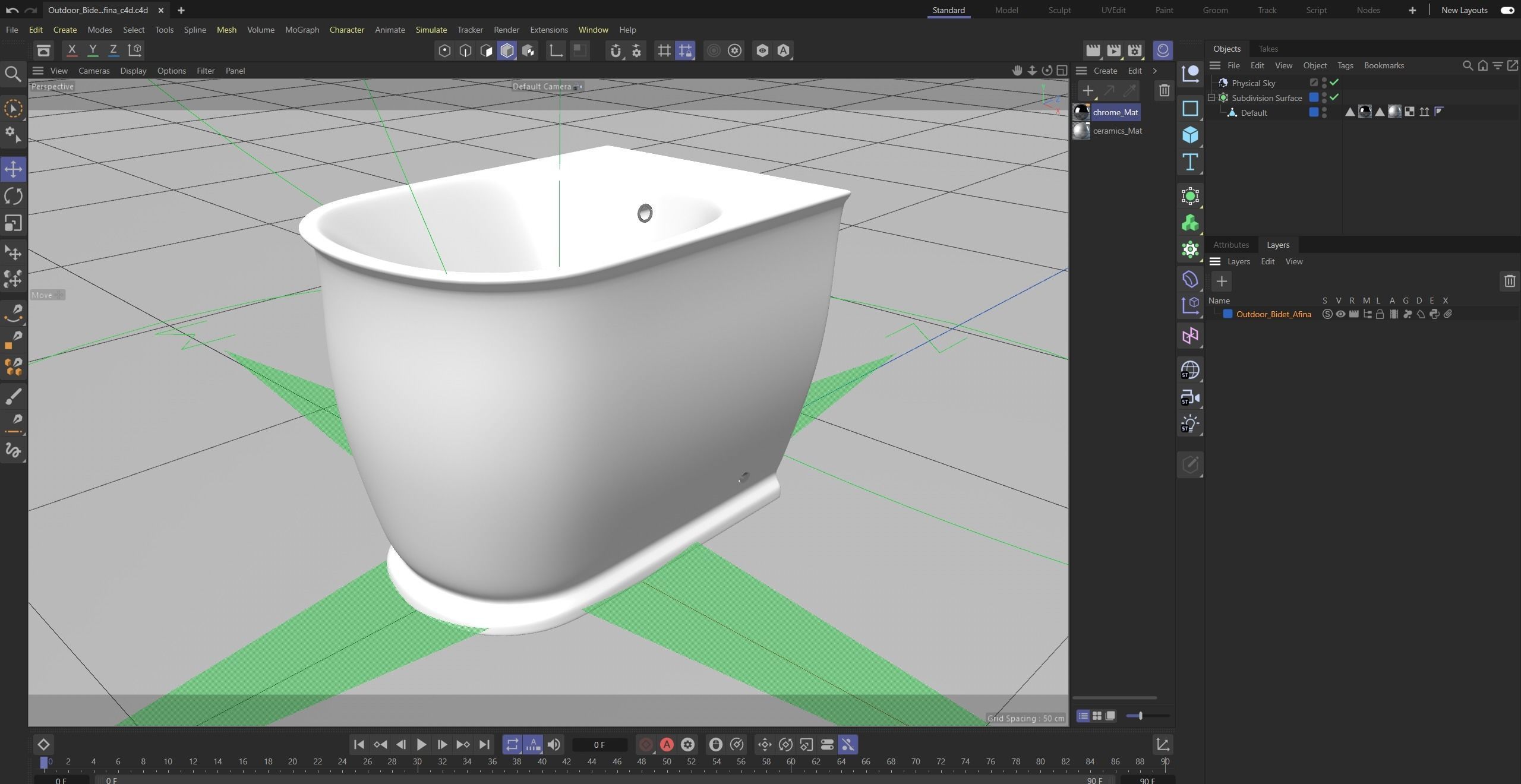 Devit Afina Bidet Low-poly 3D model_29
