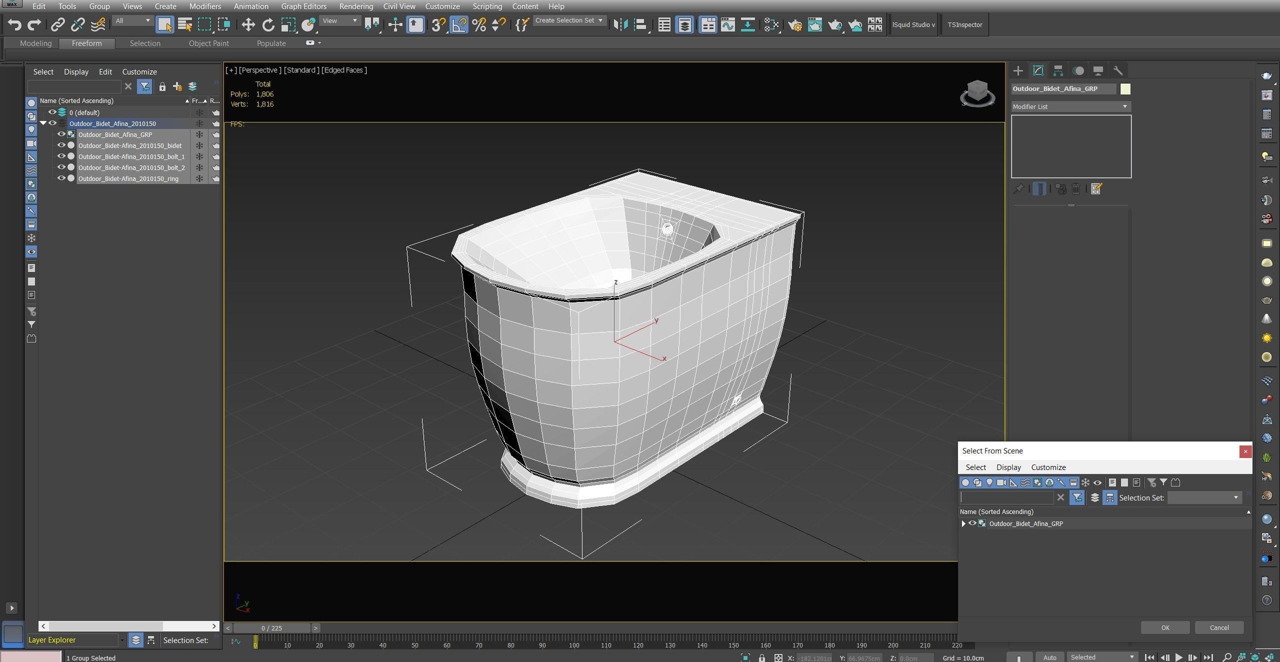 Devit Afina Bidet Low-poly 3D model_25