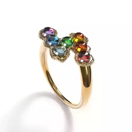 RING 7 Chakra ZickZack