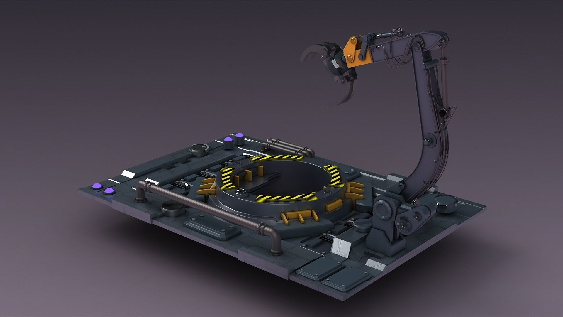 Sci-fi strobe capsule cabin deck console elevator  3D model_3