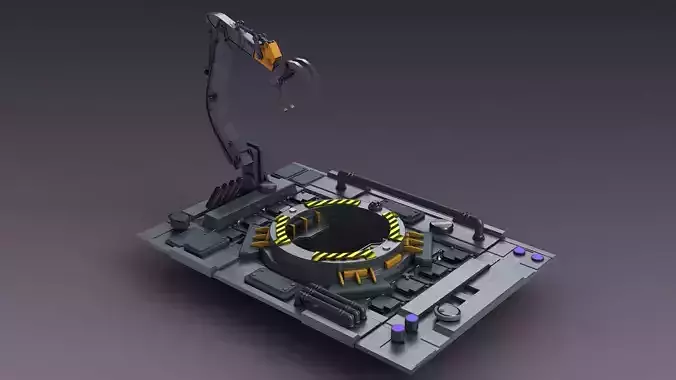 Sci-fi strobe capsule cabin deck console elevator 