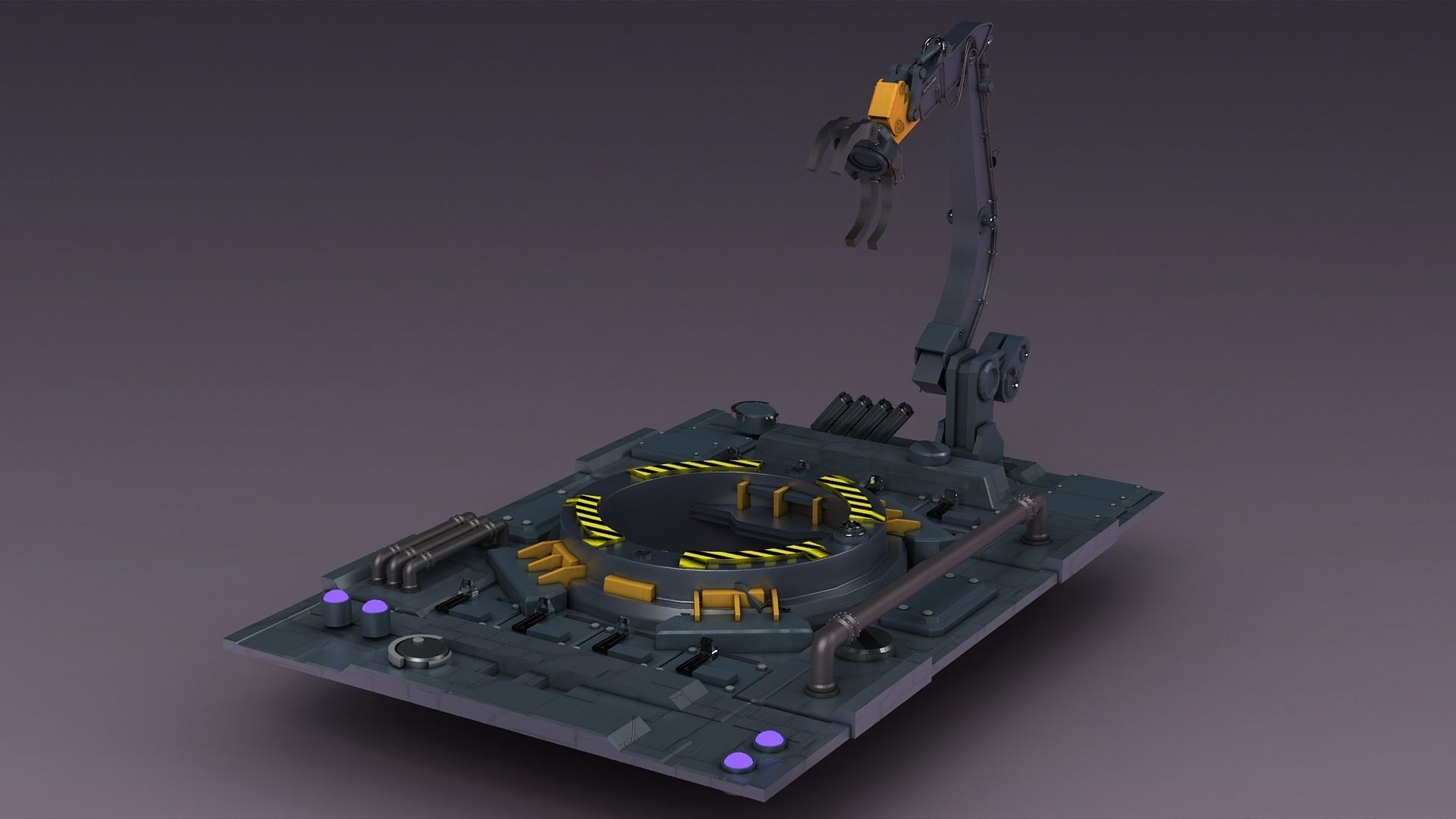 Sci-fi strobe capsule cabin deck console elevator  3D model_5