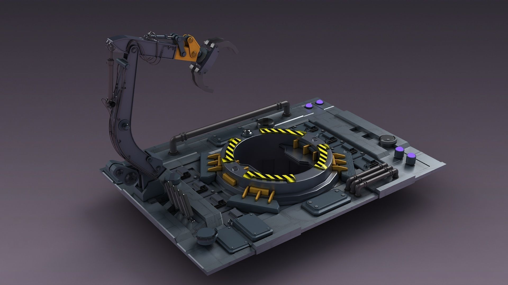 Sci-fi strobe capsule cabin deck console elevator  3D model_7