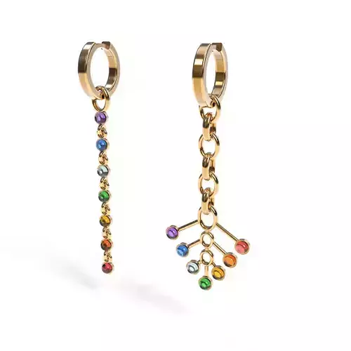 EARRINGS 7 Chakras Asymmetry 