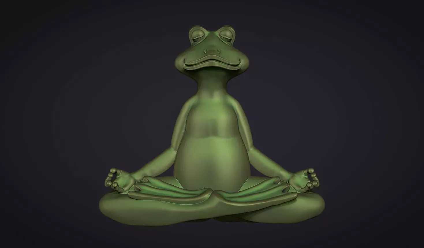 Meditating Frog 3D print model_0