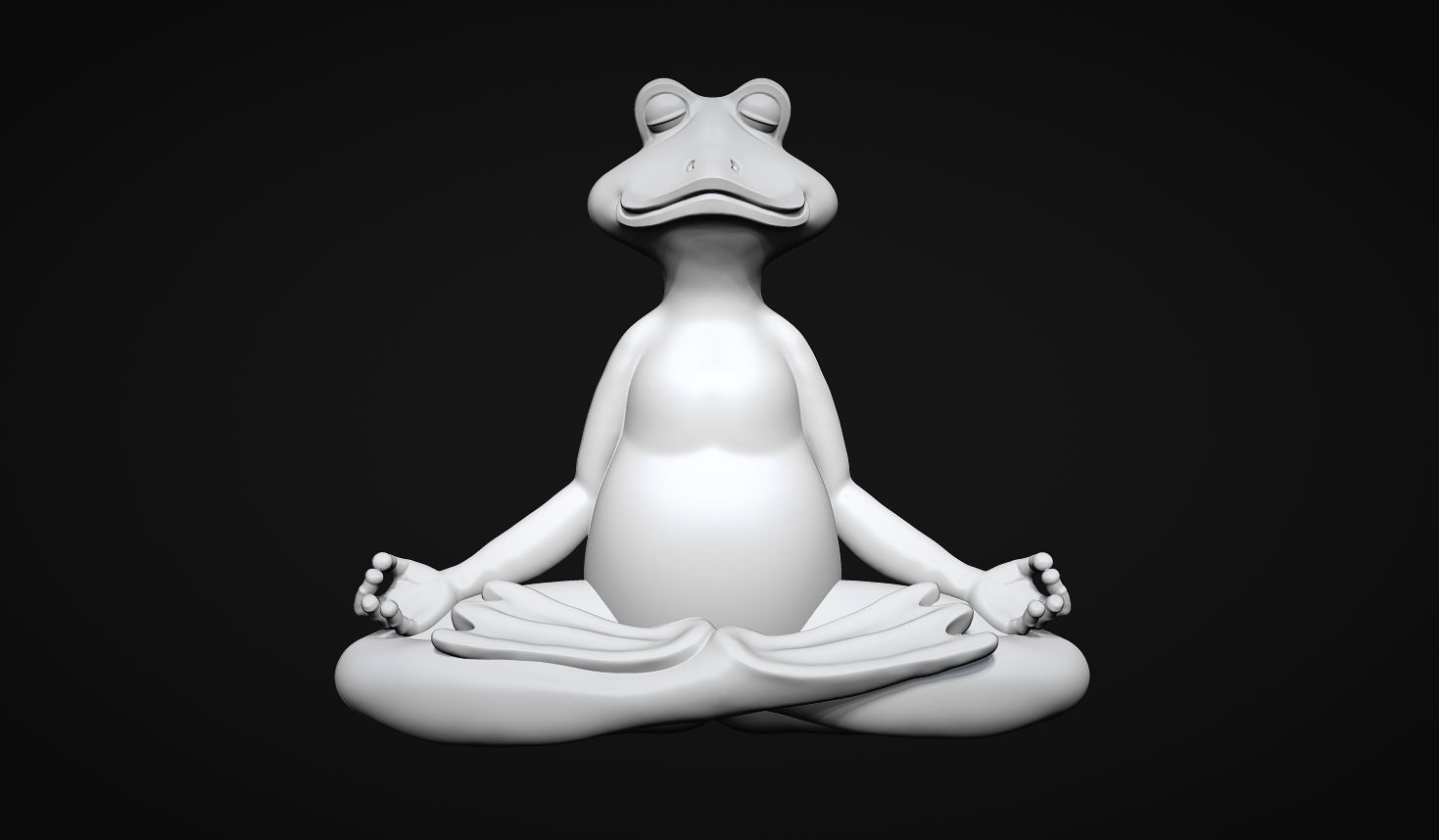 Meditating Frog 3D print model_11