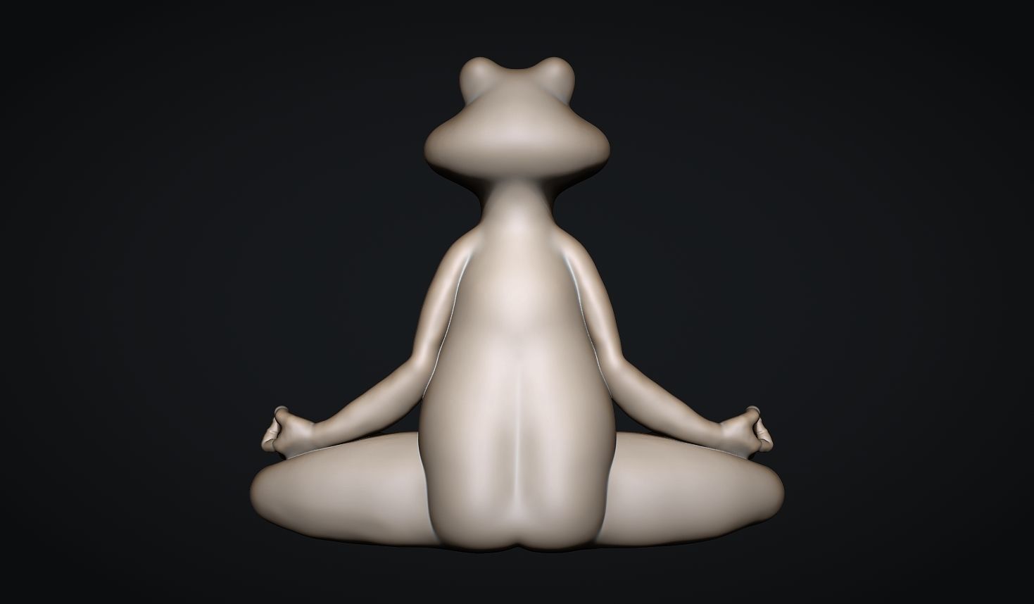 Meditating Frog 3D print model_4