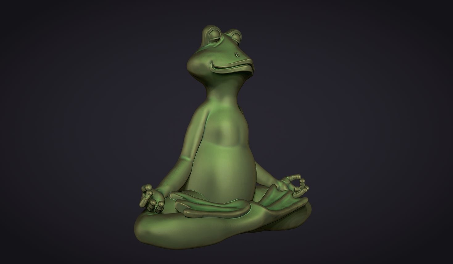 Meditating Frog 3D print model_1