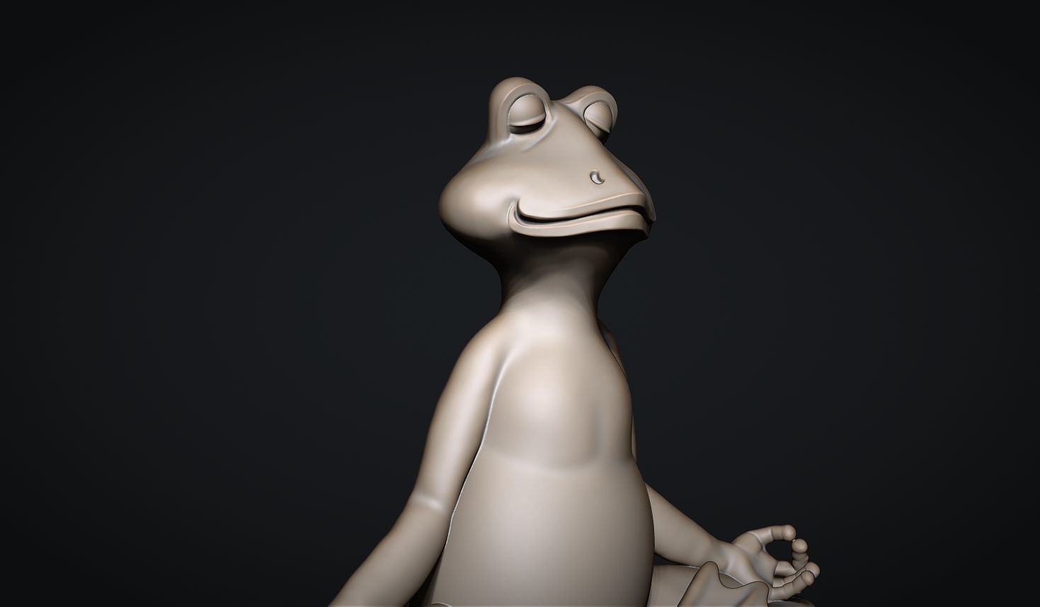 Meditating Frog 3D print model_5