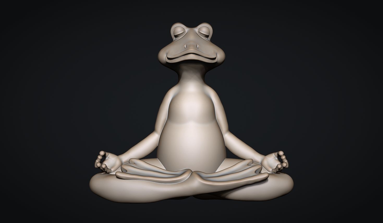 Meditating Frog 3D print model_2