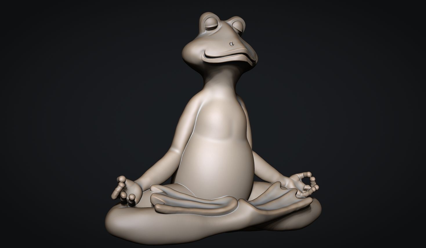 Meditating Frog 3D print model_9