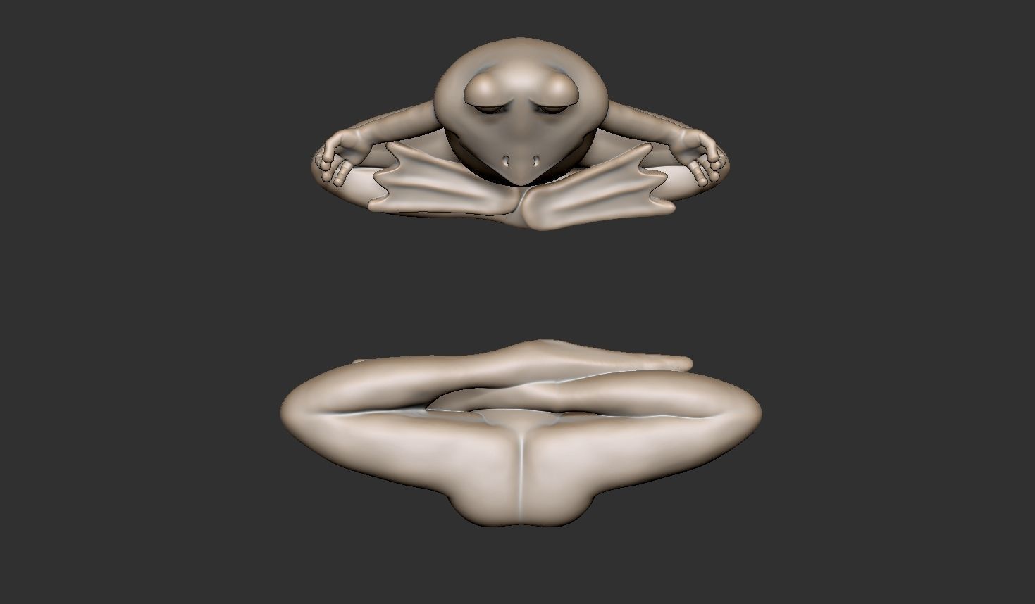 Meditating Frog 3D print model_8