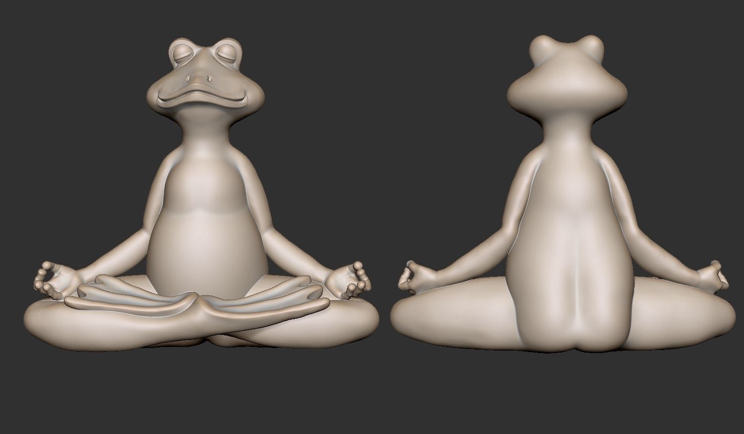 Meditating Frog 3D print model_6