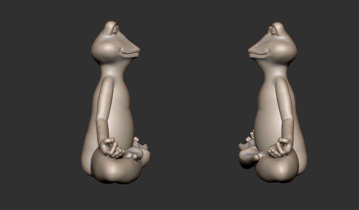 Meditating Frog 3D print model_7