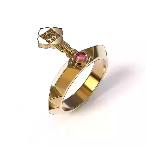 1 Chakra Muladhara RED coral RING