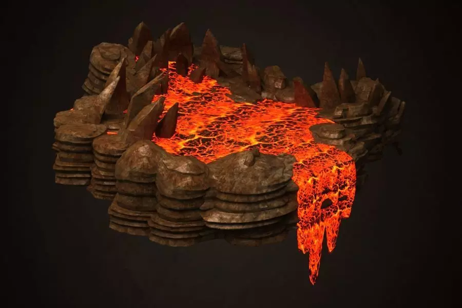 Craters mountains Grand Canyon Hell Canyon sea of fire 3D model