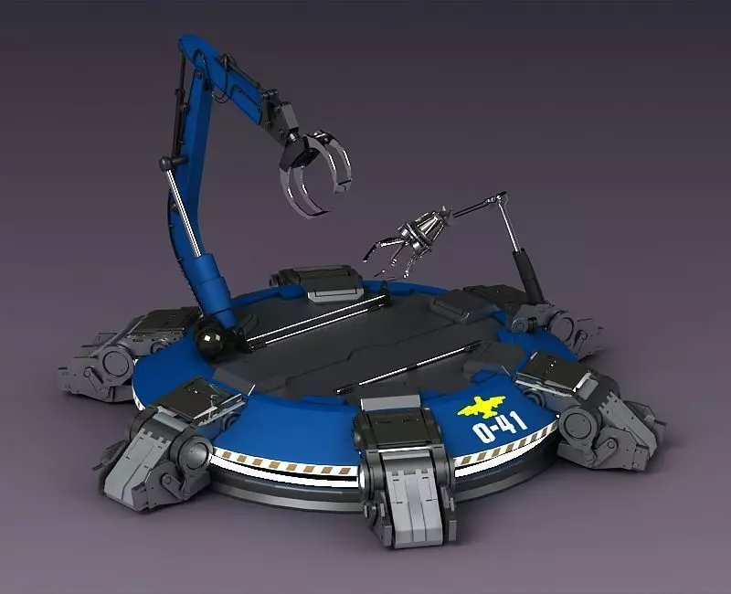 Hi-tech future pit robot robot arm science fiction future lab 3D model_0