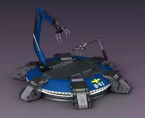 Hi-tech future pit robot robot arm science fiction future lab 3D model