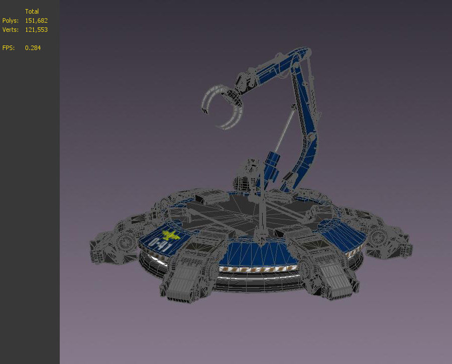 Hi-tech future pit robot robot arm science fiction future lab 3D model_1