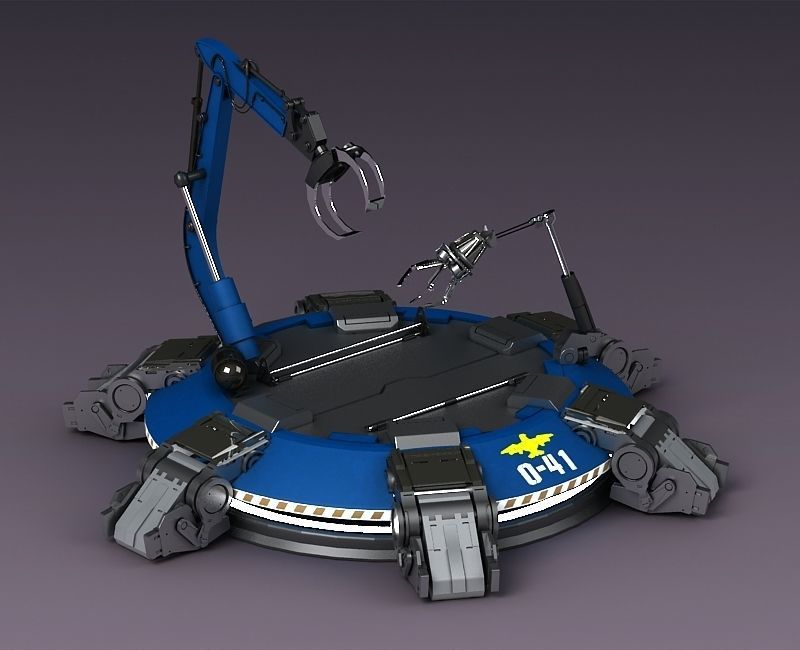 Hi-tech future pit robot robot arm science fiction future lab 3D model_4