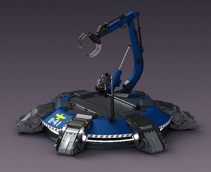 Hi-tech future pit robot robot arm science fiction future lab 3D model_3