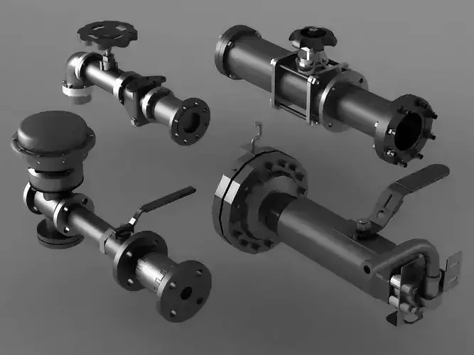 pipe pipes industrial low poly pipeline valve game