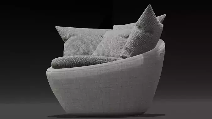 Detailed Modern Sofa 3D Model Low-poly 3D model
