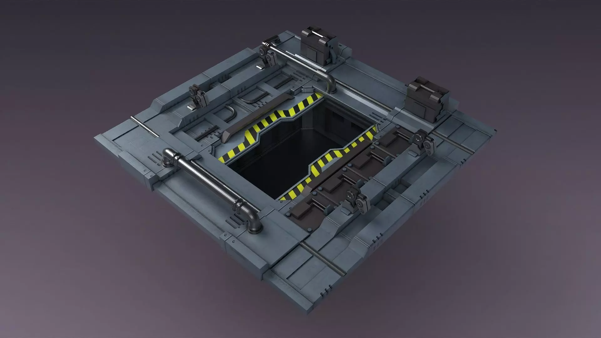 Sci-fi strobe capsule cabin deck console elevator shaft 3D model_0