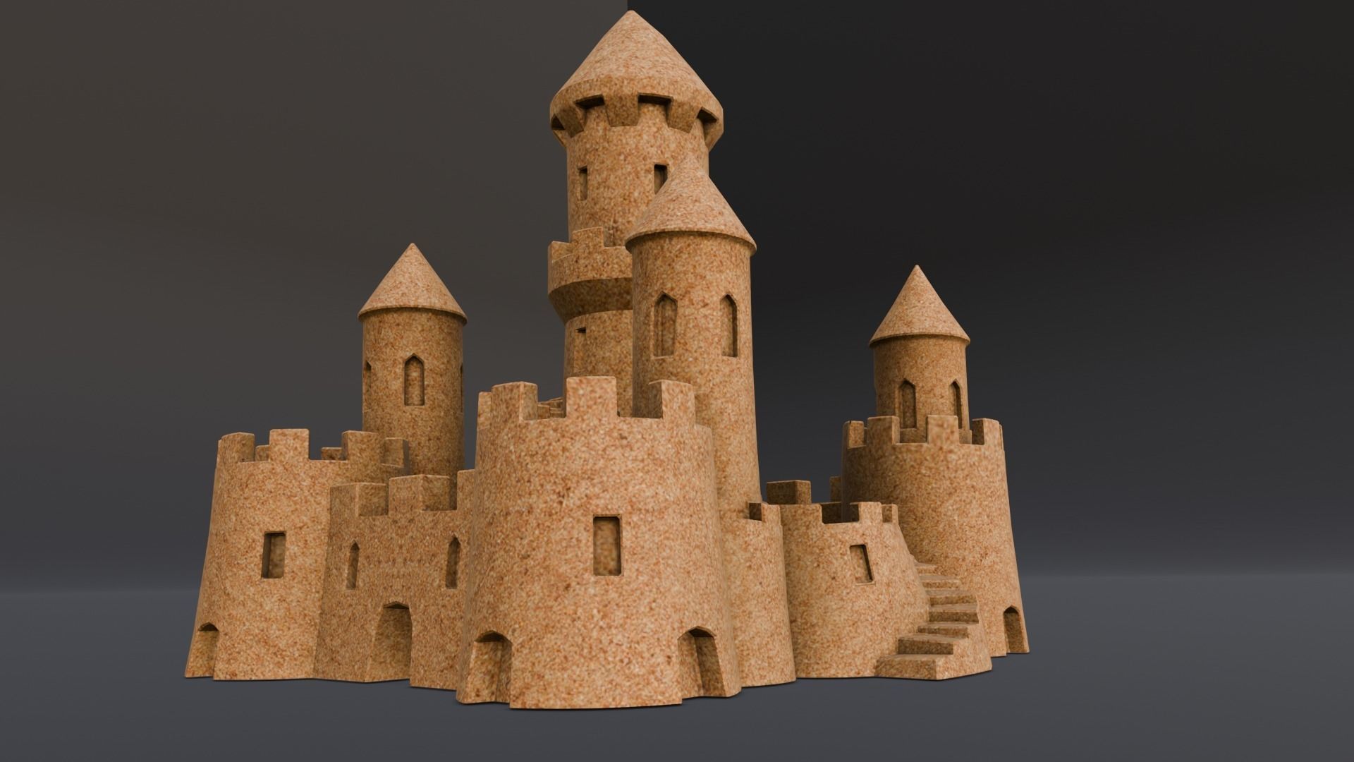 Sandcastle 3D Model Low-poly 3D model_11
