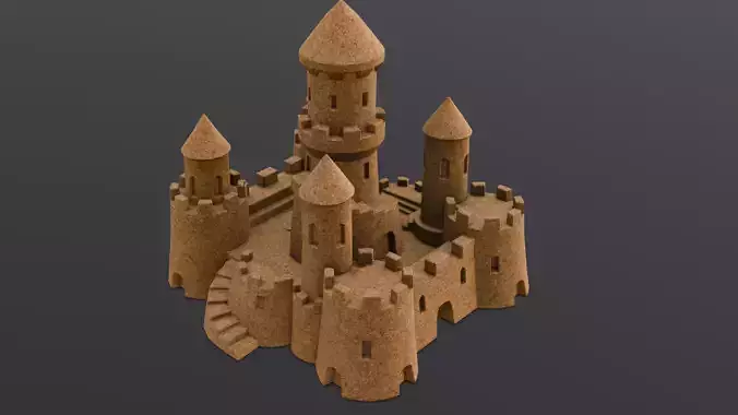 Sandcastle 3D Model Low-poly 3D model