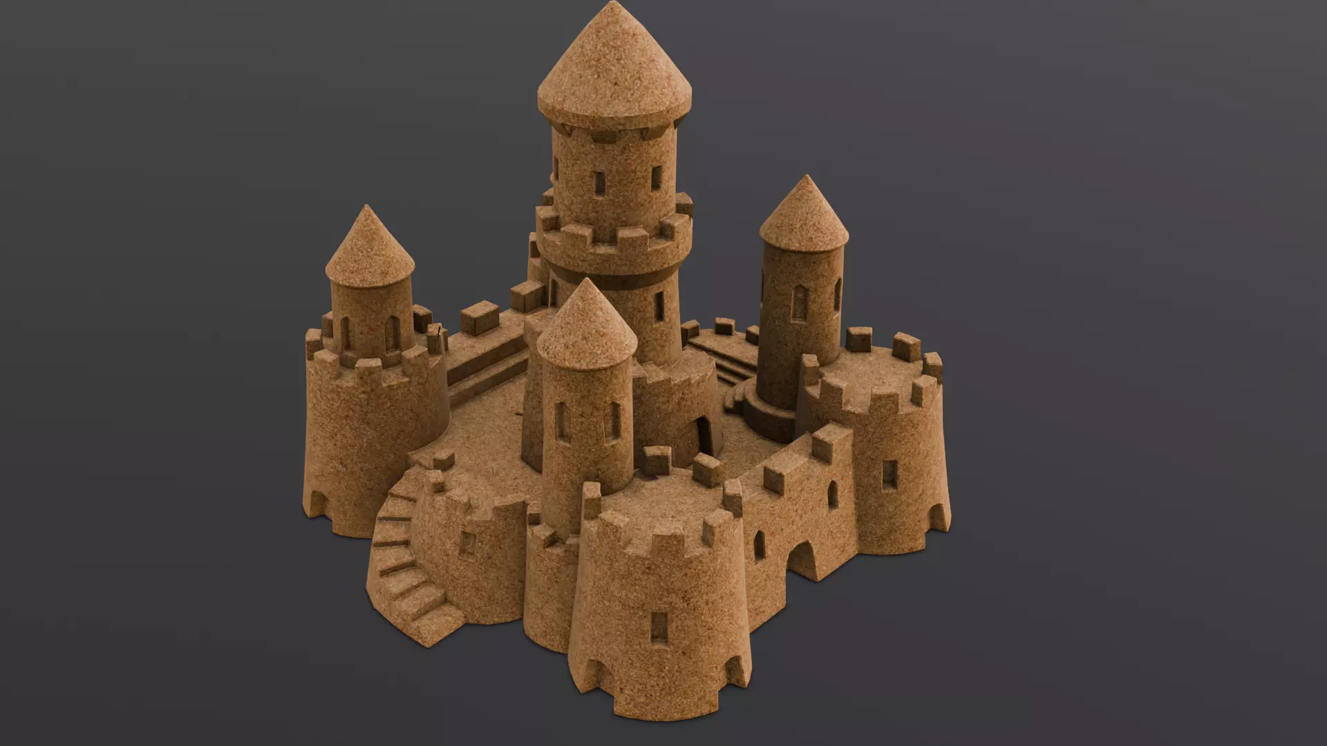 Sandcastle 3D Model Low-poly 3D model_0
