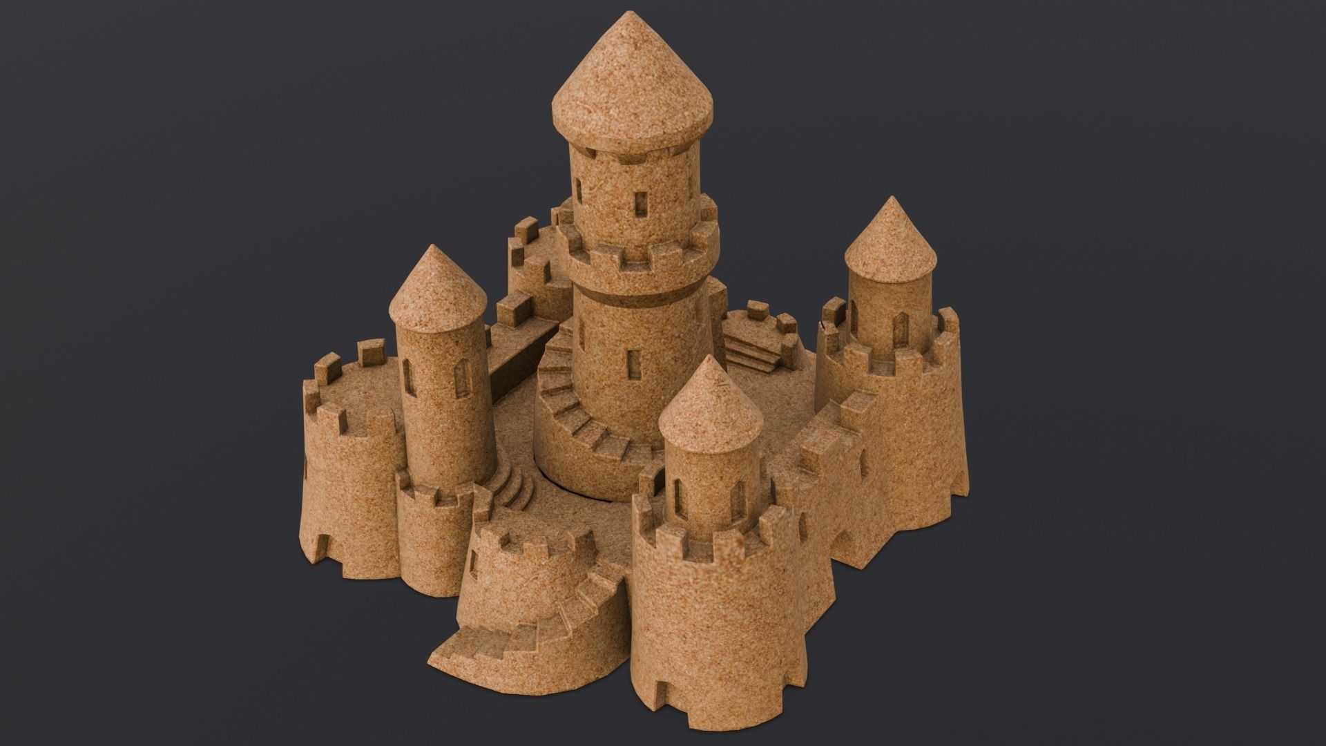 Sandcastle 3D Model Low-poly 3D model_9