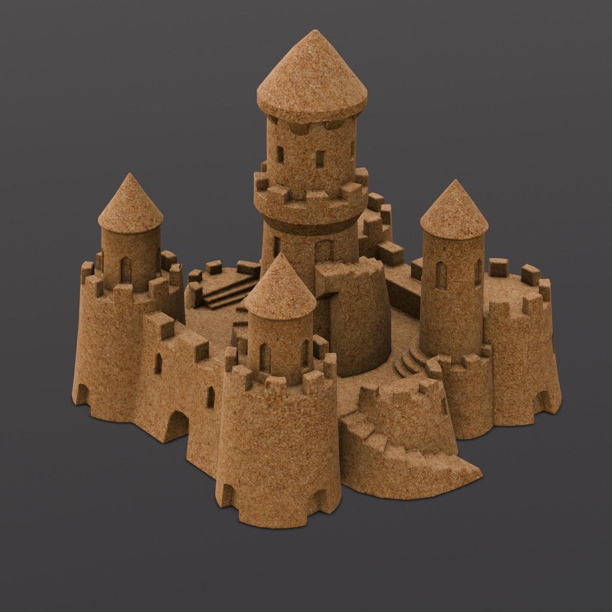 Sandcastle 3D Model Low-poly 3D model_6