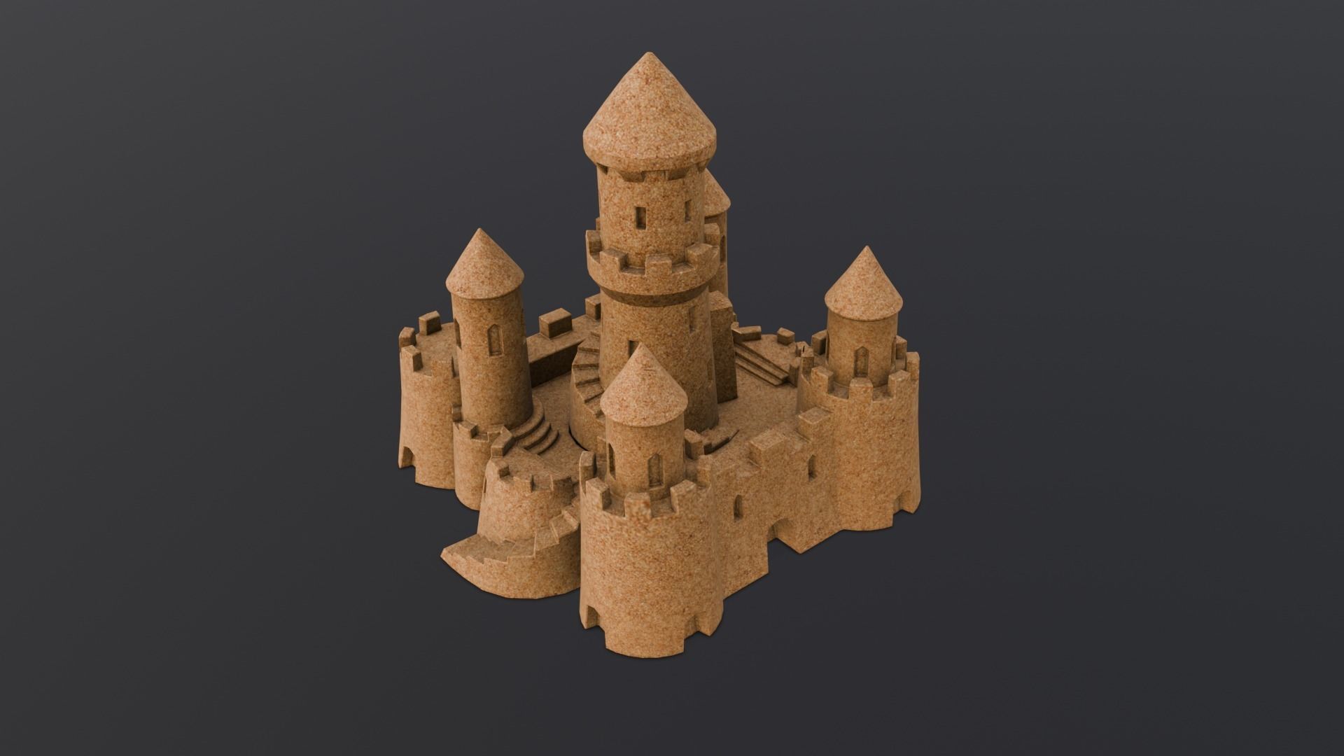 Sandcastle 3D Model Low-poly 3D model_13